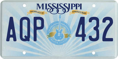 MS license plate AQP432