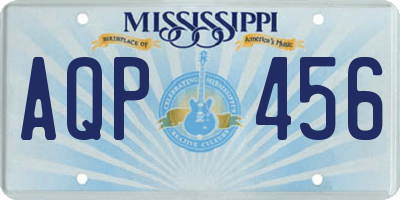 MS license plate AQP456