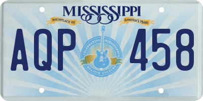 MS license plate AQP458
