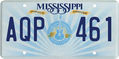 MS license plate AQP461