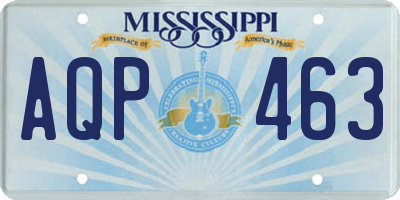 MS license plate AQP463