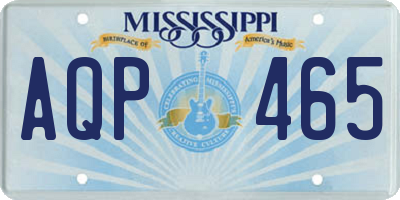 MS license plate AQP465