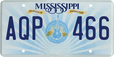 MS license plate AQP466