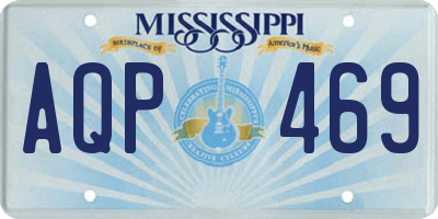 MS license plate AQP469