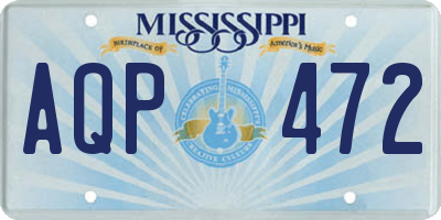 MS license plate AQP472