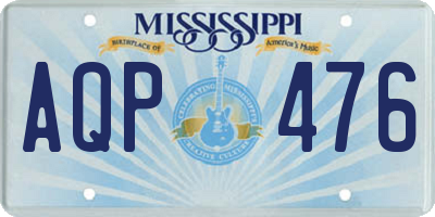 MS license plate AQP476