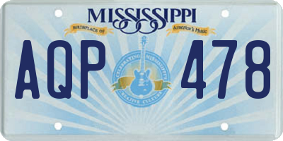 MS license plate AQP478