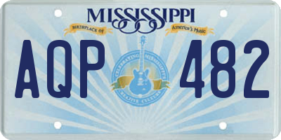 MS license plate AQP482