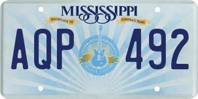 MS license plate AQP492