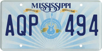 MS license plate AQP494