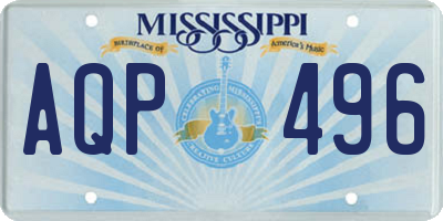 MS license plate AQP496
