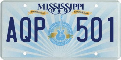 MS license plate AQP501