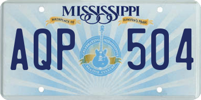 MS license plate AQP504