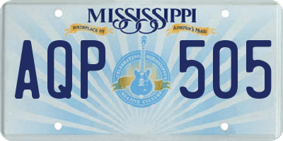 MS license plate AQP505
