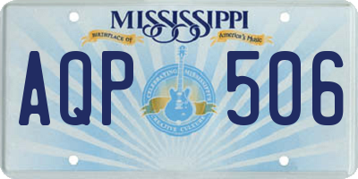 MS license plate AQP506