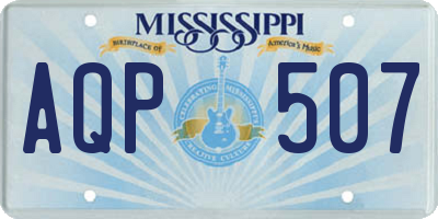 MS license plate AQP507