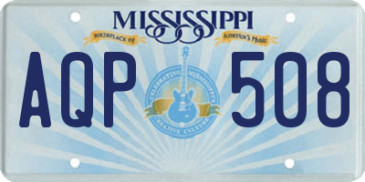MS license plate AQP508