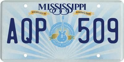 MS license plate AQP509