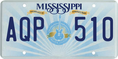 MS license plate AQP510