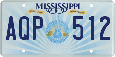 MS license plate AQP512