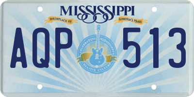 MS license plate AQP513