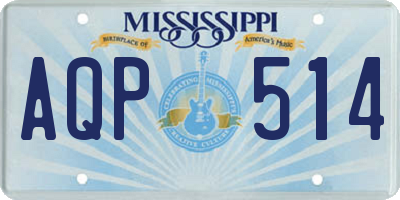 MS license plate AQP514