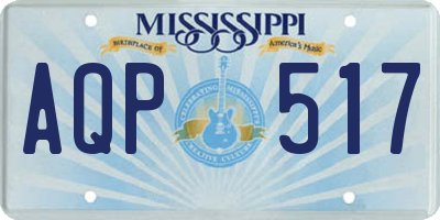 MS license plate AQP517