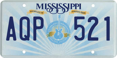 MS license plate AQP521