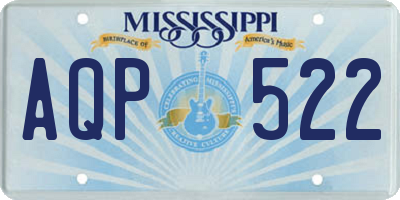MS license plate AQP522
