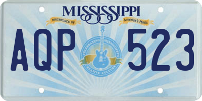 MS license plate AQP523
