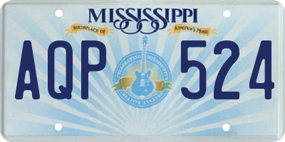 MS license plate AQP524