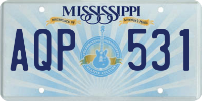 MS license plate AQP531