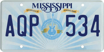 MS license plate AQP534