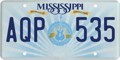 MS license plate AQP535