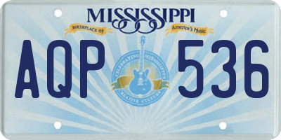 MS license plate AQP536