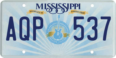 MS license plate AQP537