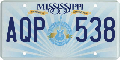 MS license plate AQP538