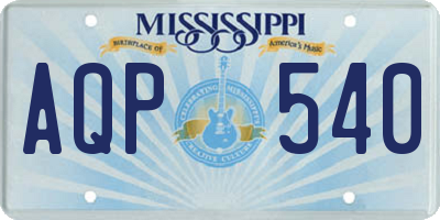 MS license plate AQP540