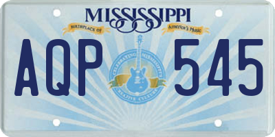 MS license plate AQP545
