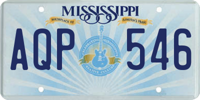 MS license plate AQP546