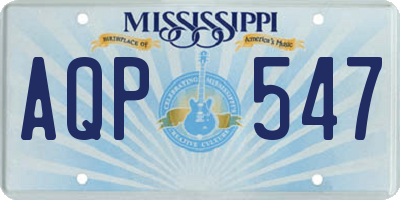 MS license plate AQP547