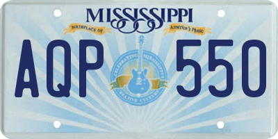 MS license plate AQP550