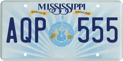MS license plate AQP555