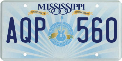 MS license plate AQP560