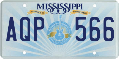 MS license plate AQP566