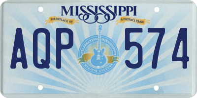 MS license plate AQP574