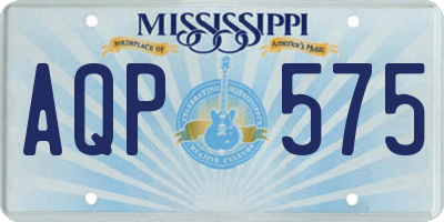 MS license plate AQP575