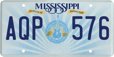 MS license plate AQP576