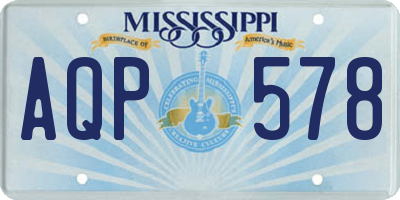 MS license plate AQP578