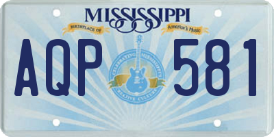 MS license plate AQP581